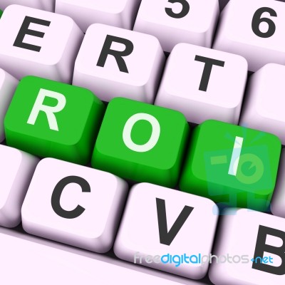 Roi Keys Mean Financial Or Return On Investment
 Stock Image