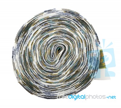 Roll Of Cloth Label On White Background Stock Photo