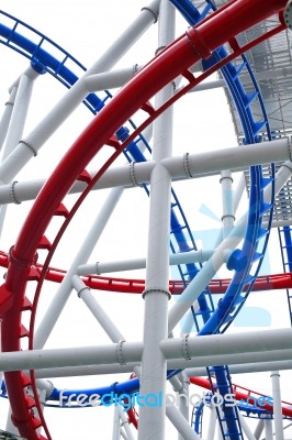 Roller Coaster Rail Stock Photo