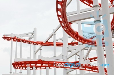 Roller Coaster Rail Stock Photo