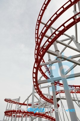 Roller Coaster Rail Stock Photo