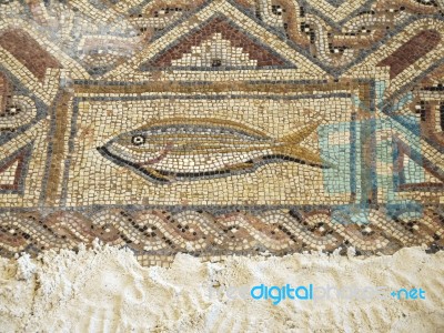 Roman Mosaics In Cyprus Stock Photo