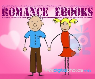 Romance Ebooks Represents Compassion Affection And E-book Stock Image