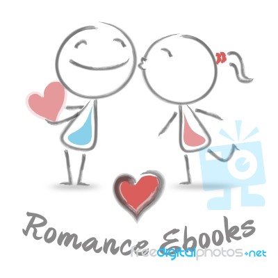 Romance Ebooks Shows Find Love And Affection Stock Image