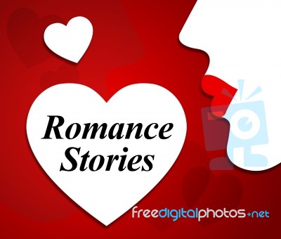 Romance Stories Means Romancing Fictional And Heart Stock Image