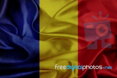 Romania Grunge Waving Flag Stock Image