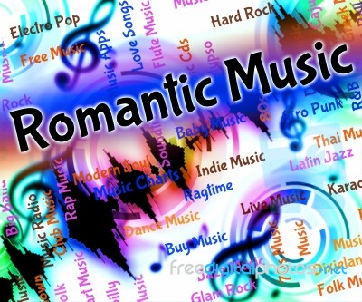 Romantic Music Indicates Tender Hearted And Acoustic Stock Image