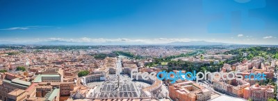 Rome View From The Saint Peter Basilica Stock Photo