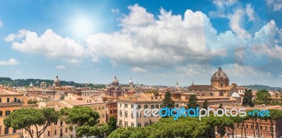 Rome View On Sunny Day Stock Photo