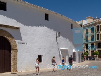 Ronda, Andalucia/spain - May 8 : Family Walking Aroud The Bullri… Stock Photo