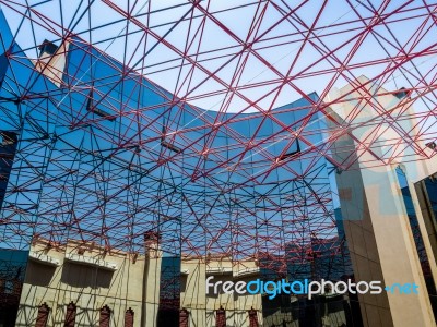 Ronda, Andalucia/spain - May 8 : The Glass And Steel Roof To Par… Stock Photo