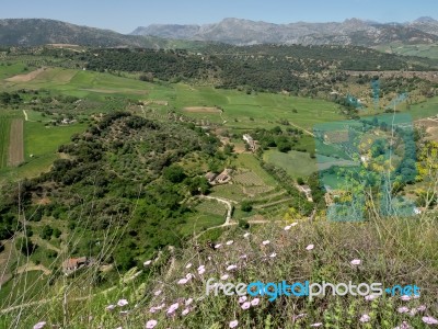 Ronda, Andalucia/spain - May 8 : View Of The Countryside From Ro… Stock Photo