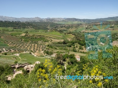 Ronda, Andalucia/spain - May 8 : View Of The Countryside From Ro… Stock Photo