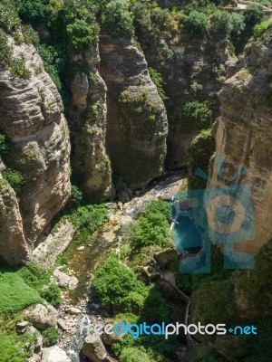 Ronda, Andalucia/spain - May 8 : View Of The Gorge At Ronda Anda… Stock Photo