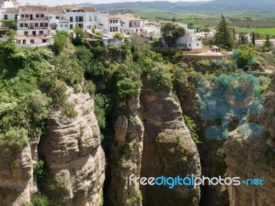 Ronda, Andalucia/spain - May 8 : View Of The Gorge At Ronda Anda… Stock Photo