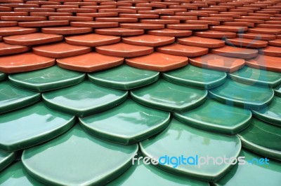 Roof Of Thailand Temple  Stock Photo