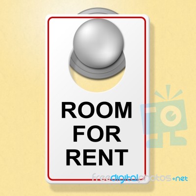 Room For Rent Indicates Place To Stay And Booking Stock Image