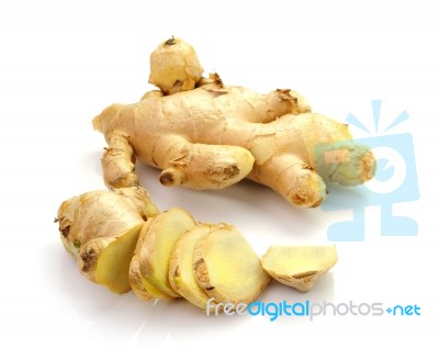 Root Ginger Isolated On A White Studio Background Stock Photo