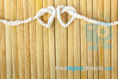 Rope In The Shape Of Heart Stock Photo