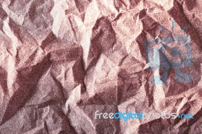 Rose Gold Glitter Crumpled Paper Background And Texture Stock Photo