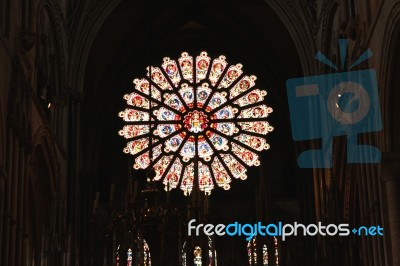 Rosebay Window At Durham Cathedral Stock Photo