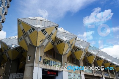 Rotterdam, Netherlands - May 9, 2015: Cube Houses The Iconic In Stock Photo