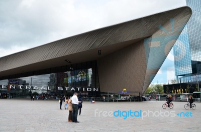 Rotterdam, Netherlands - May 9, 2015: Passengers At Rotterdam Ce… Stock Photo