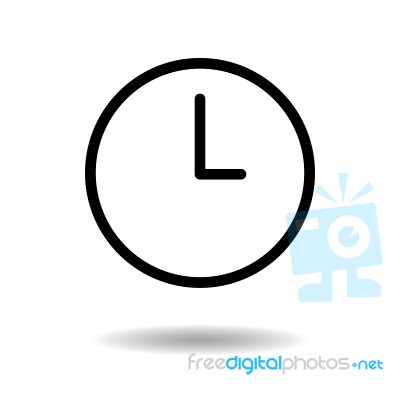 Round Clock Icon  Illustration Eps10 On White Background Stock Image