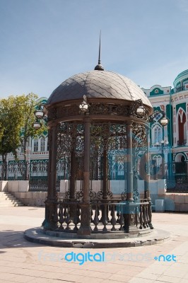 Round Metallic Pavilion Stock Photo