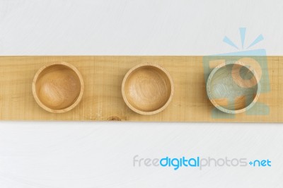 Round Wooden Cup Stock Photo