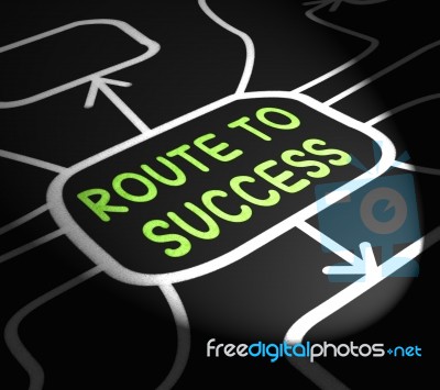 Route To Success Arrows Shows Path For Achievement Stock Image