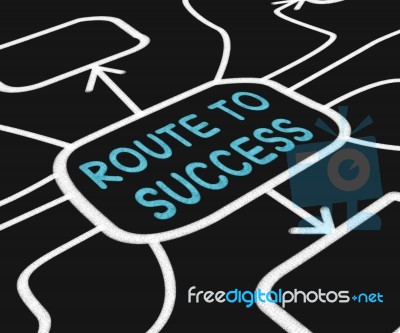 Route To Success Diagram Shows Path For Achievement Stock Image