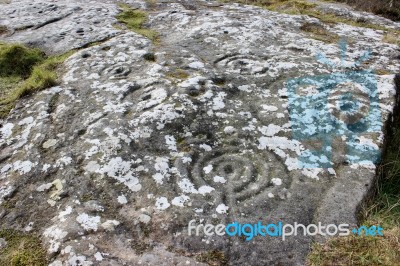 Routin Linn Petroglyphs Stock Photo