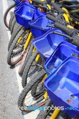 Row Of Bicycles Stock Photo