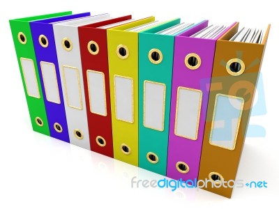 Row Of Colorful Files Stock Image