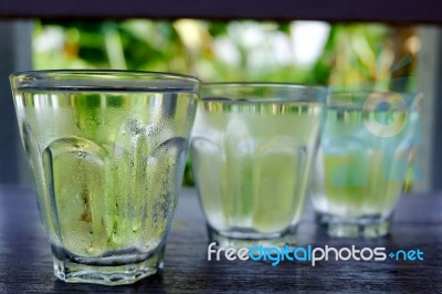 Row Of Water Glass Stock Photo