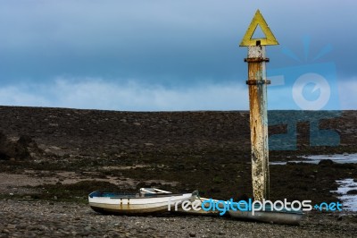 Rowing Boats In Bude Harbou Stock Photo