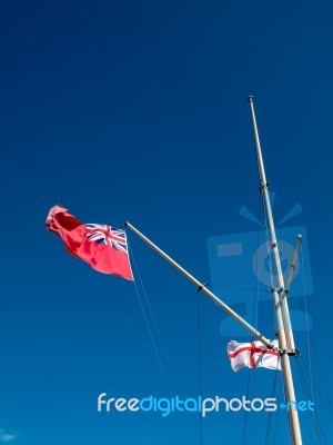 Royal Ensign And Cross Of St George Flags Stock Photo