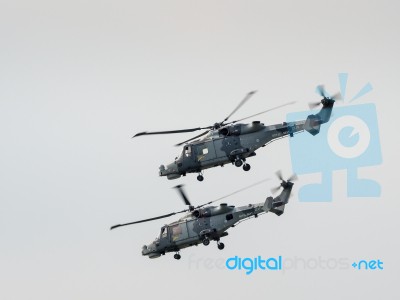 Royal Navy Black Cat Helicopter Display Team Stock Photo