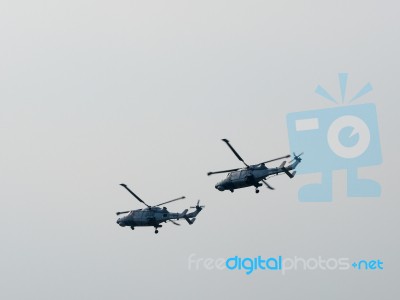 Royal Navy Black Cat Helicopter Display Team Stock Photo