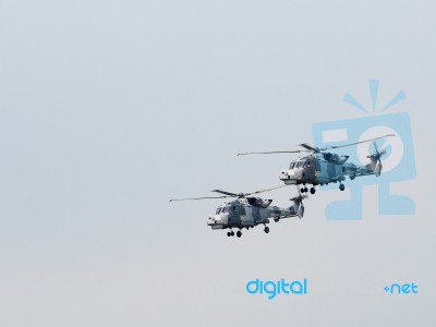 Royal Navy Black Cat Helicopter Display Team Stock Photo