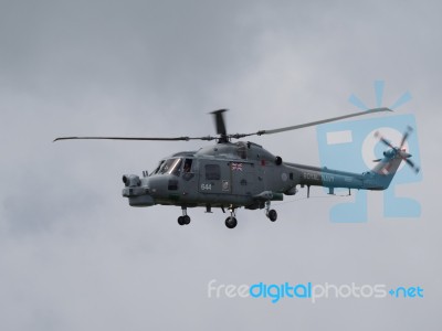 Royal Navy Black Cat Lynx Stock Photo