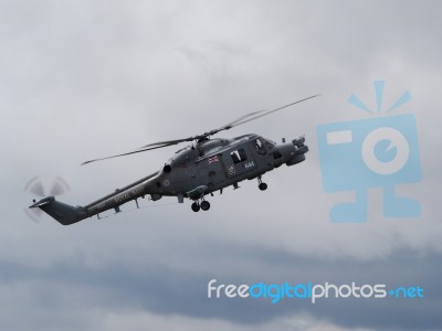 Royal Navy Black Cat Lynx Stock Photo