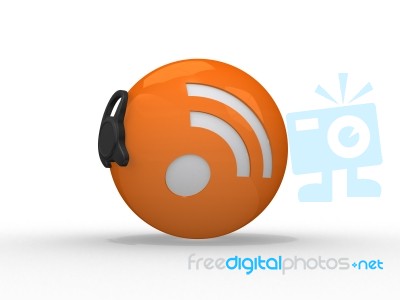 RSS Symbol With Headset Stock Image