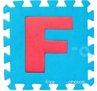 Rubber Alphabet F Isolated Stock Photo