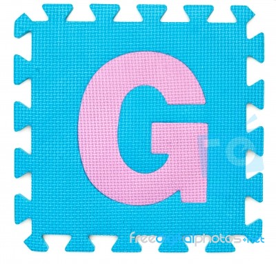 Rubber Alphabet G Isolated Stock Photo