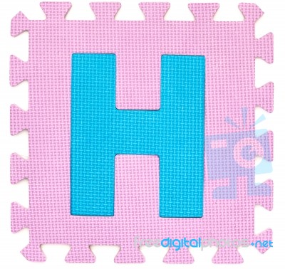 Rubber Alphabet H Isolated Stock Photo