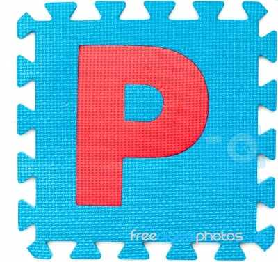 Rubber Alphabet P Isolated Stock Photo