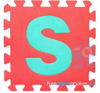 Rubber Alphabet S Isolated Stock Photo