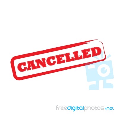 Rubber Office Stamp With The Word Cancelled Stock Image